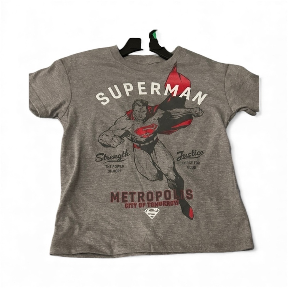 DC Comics Superman Gray and Red Kids T-Shirt